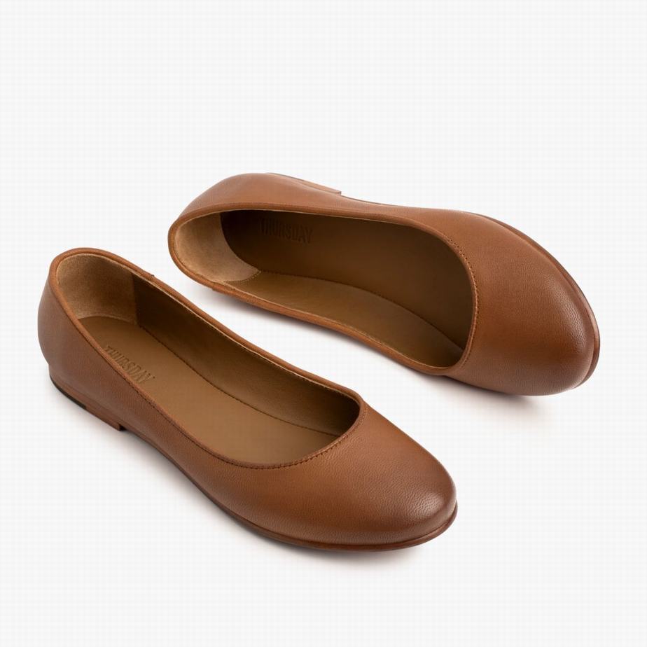 Thursday Boots Feliz Women Ballet Flats Toffee | TSW531YE