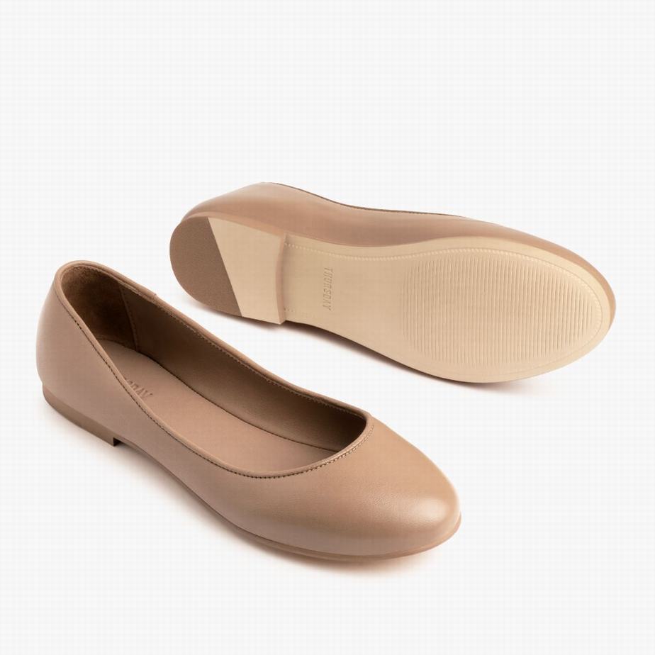 Thursday Boots Feliz Women Ballet Flats Coffee | XIM5358QM