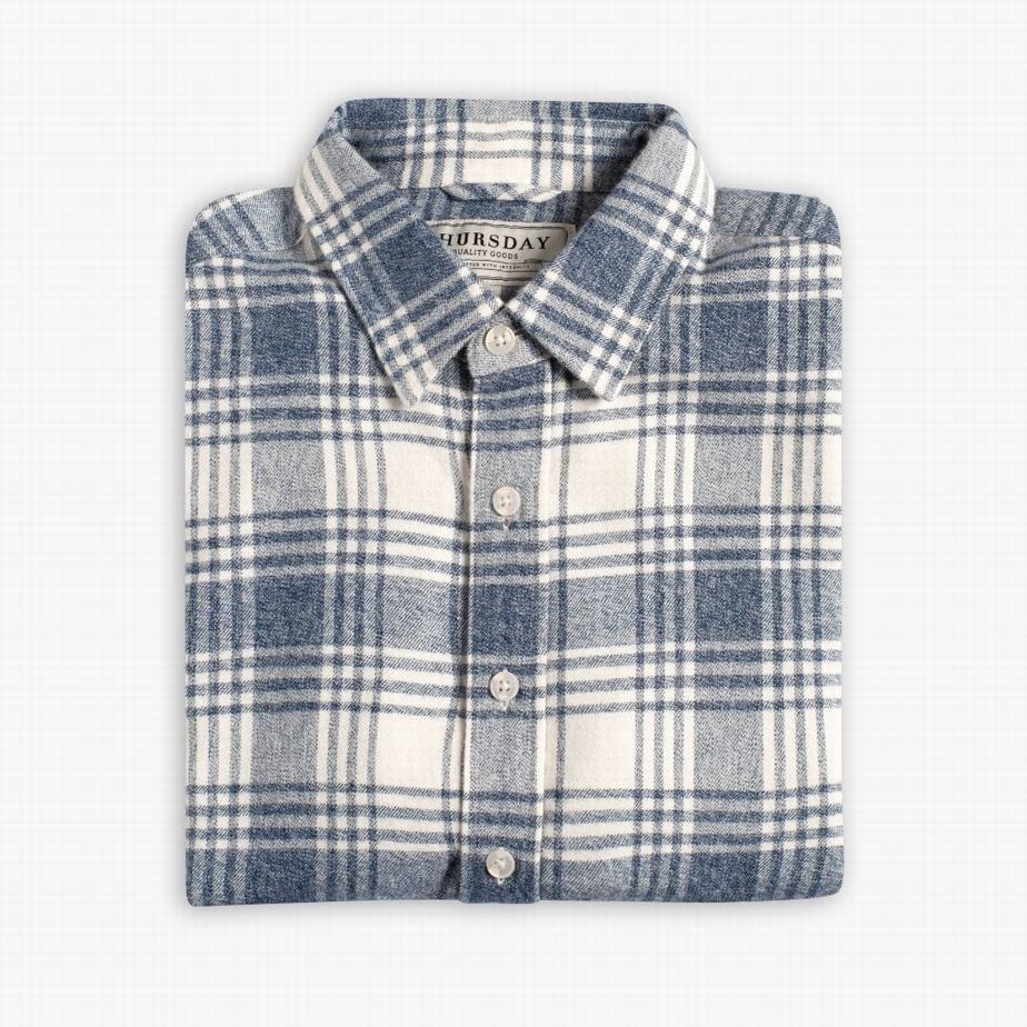 Thursday Boots Forever Flannel Men Shirts Blue | QDT9561TH