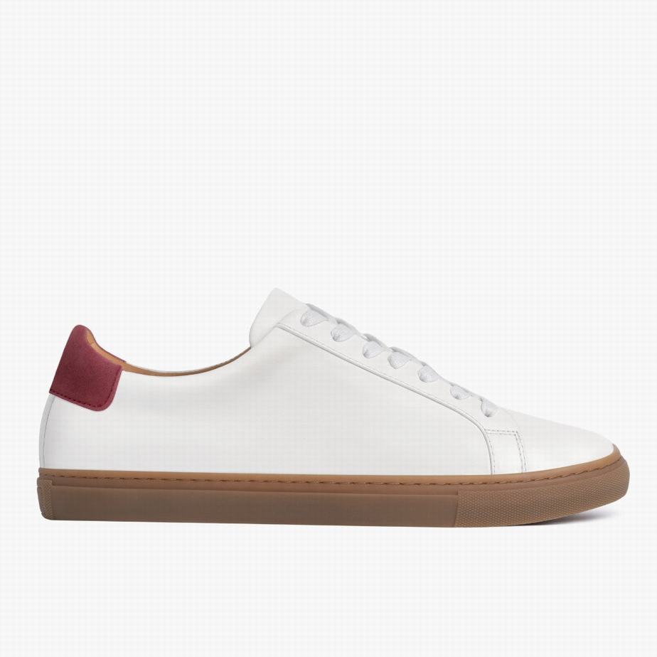 Thursday Boots Legacy Men Low-Top Sneakers White Burgundy | GUS5291XS