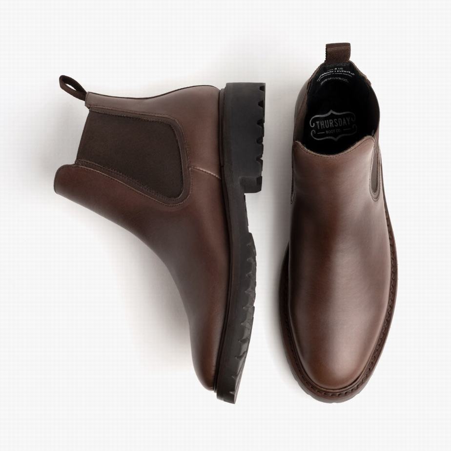 Thursday Boots Legend Men Chelsea Boots Coffee | VQH545YW