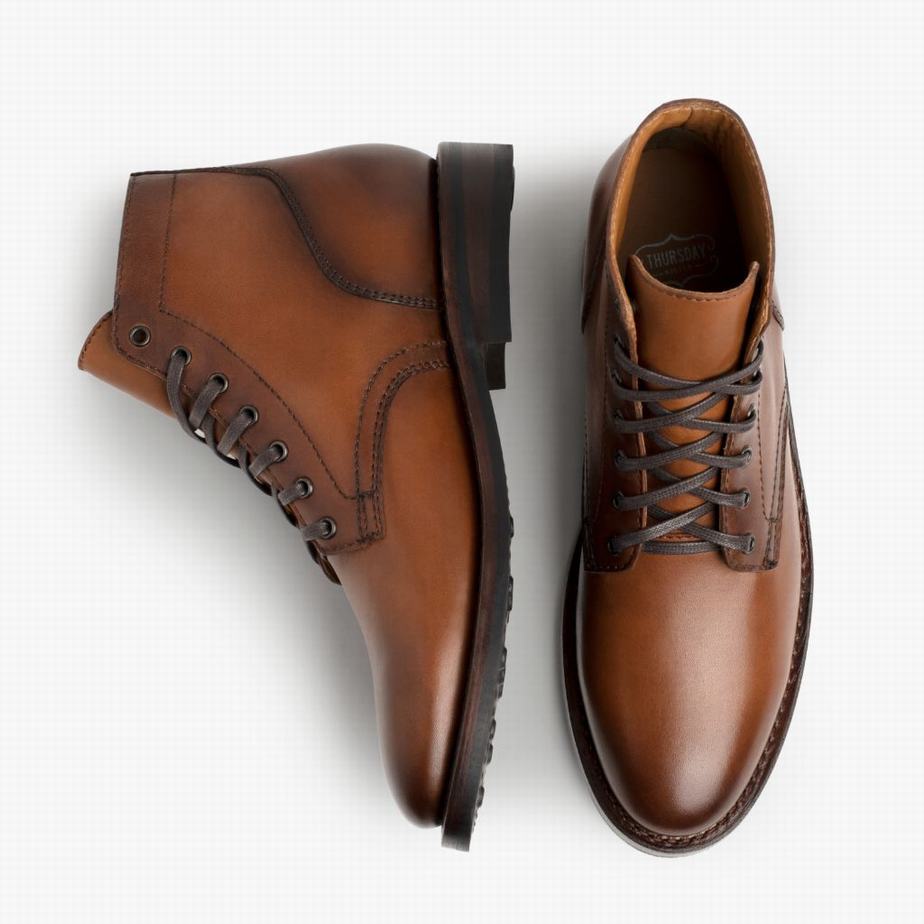 Thursday Boots President Men Lace Up Boots Brandy | AYN212JU