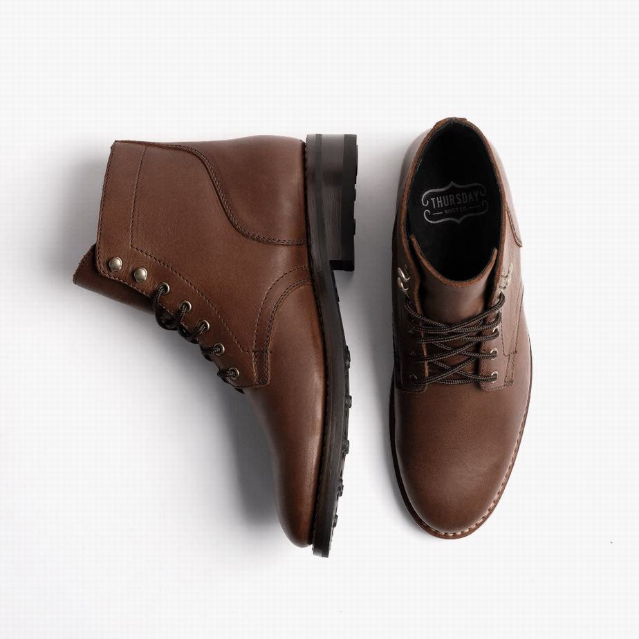 Thursday Boots President Men Lace Up Boots Chocolate | PUE4218JM