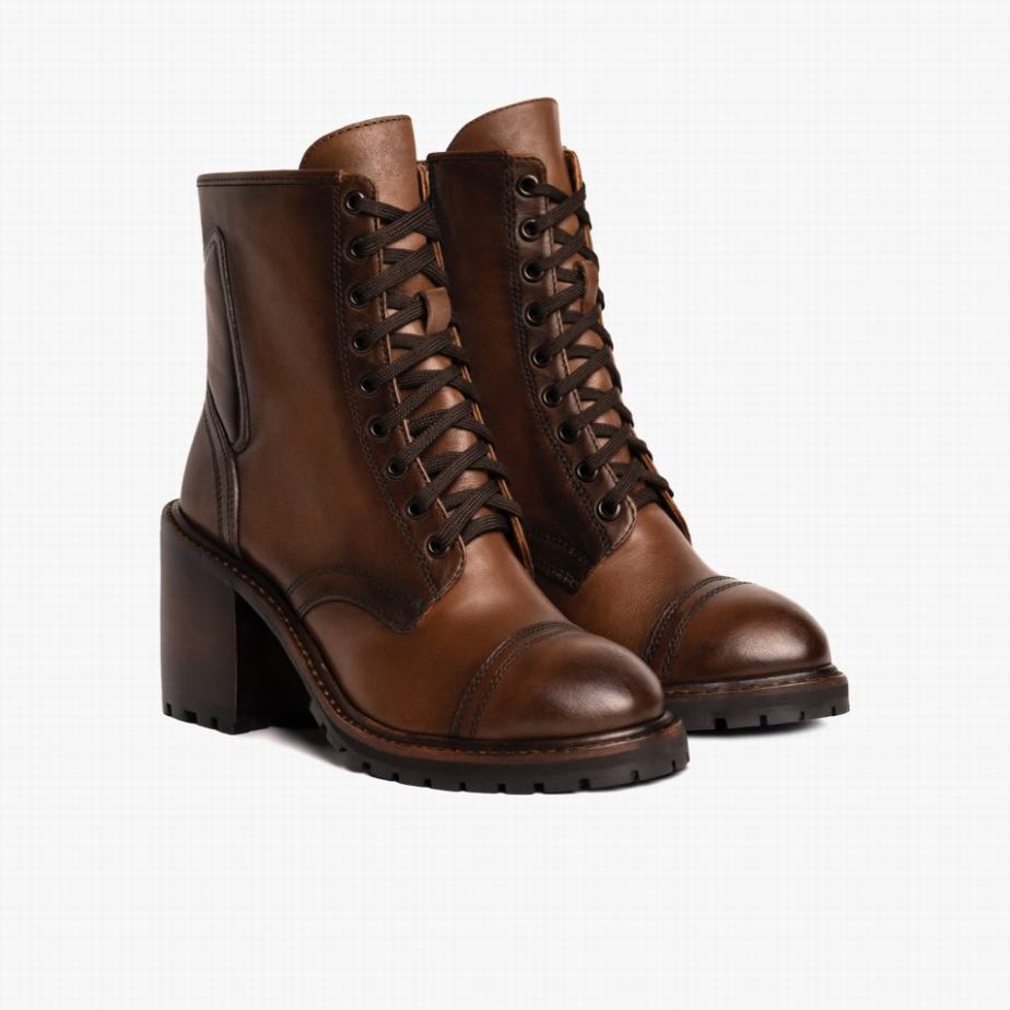 Thursday Boots Rebel Women Lace Up Boots Walnut | OES691NW