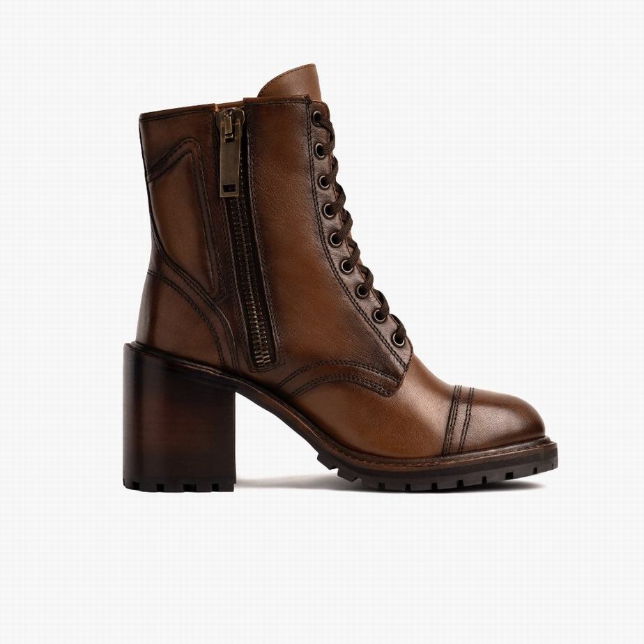 Thursday Boots Rebel Women Lace Up Boots Walnut | OES691NW