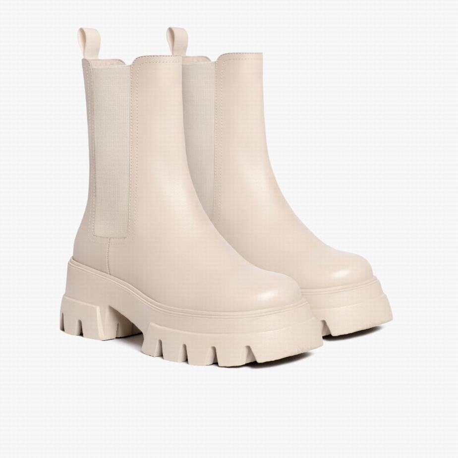 Thursday Boots Reign Women Chelsea Boots Cream | PHU5020CE