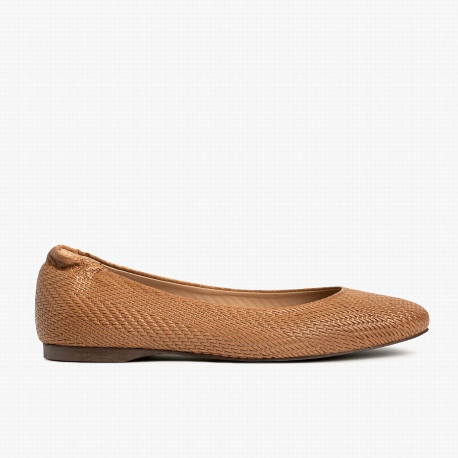 Thursday Boots Scrunch Women Ballet Flats Brown | ROT1438IL