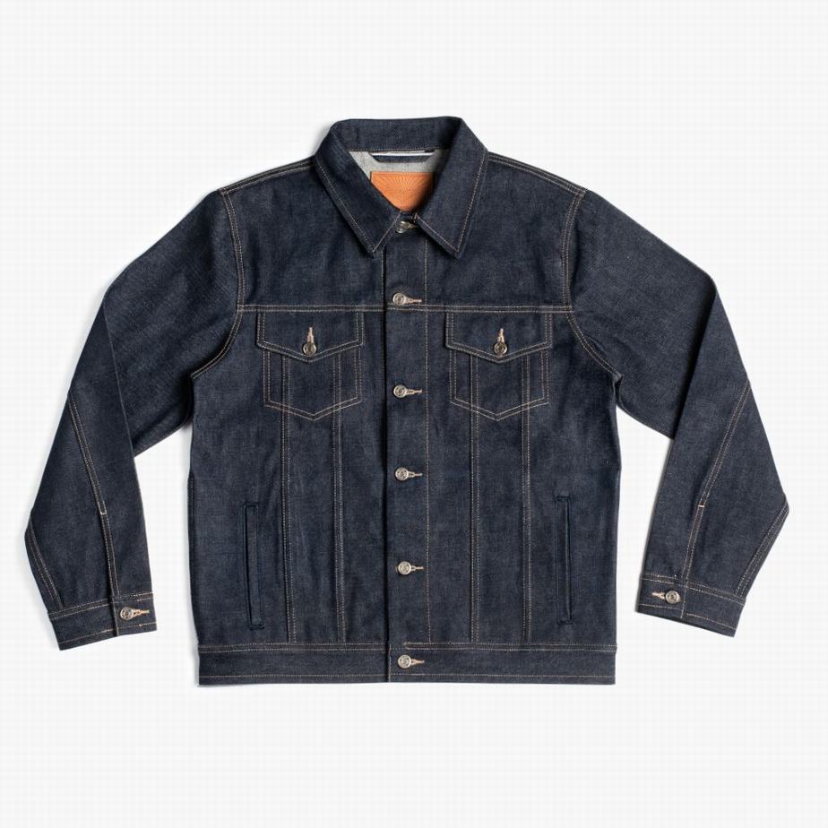 Thursday Boots Selvedge Denim Trucker Men Jackets Indigo | YQU9769UI