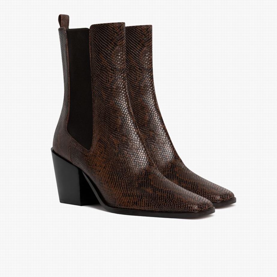 Thursday Boots Soho Women Chelsea Boots Chocolate Snake | GYB7317EQ