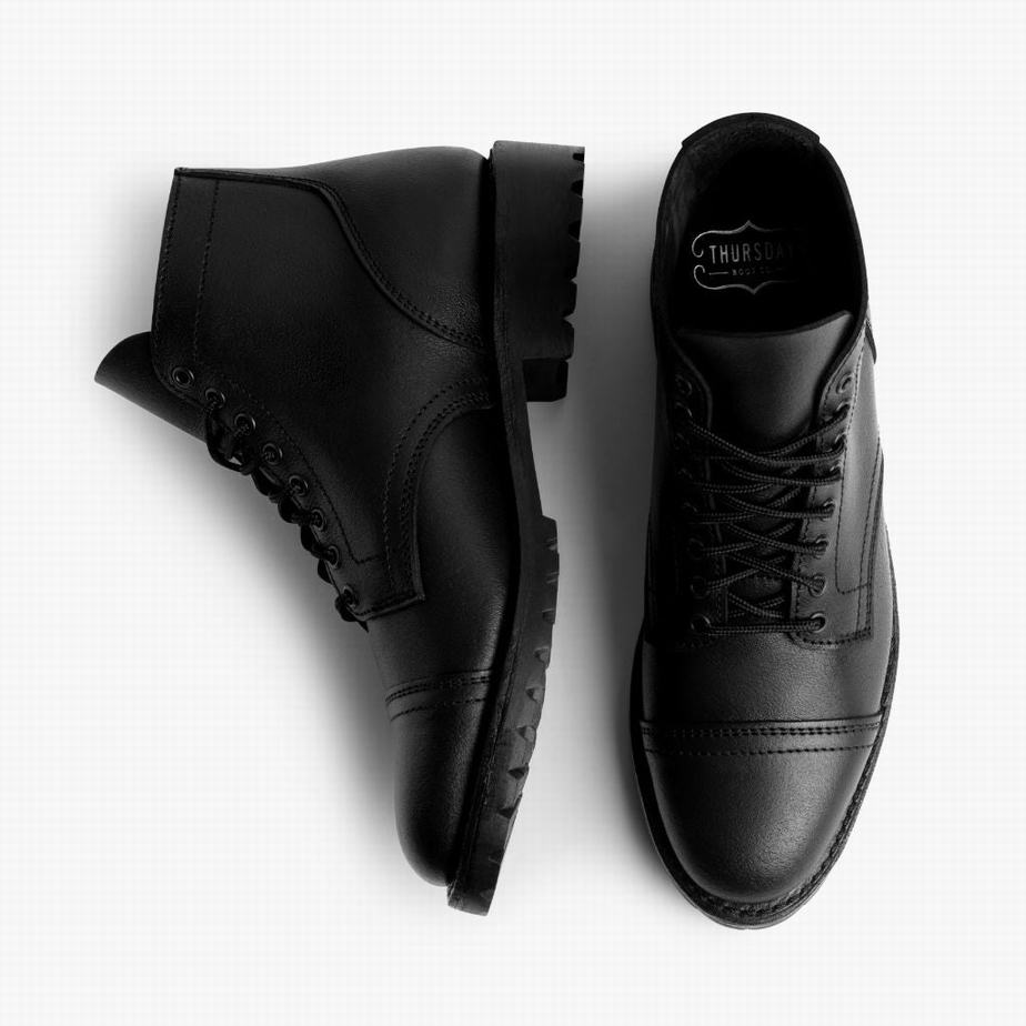 Thursday Boots Vanguard Men Lace Up Boots Black | DSK9450GT