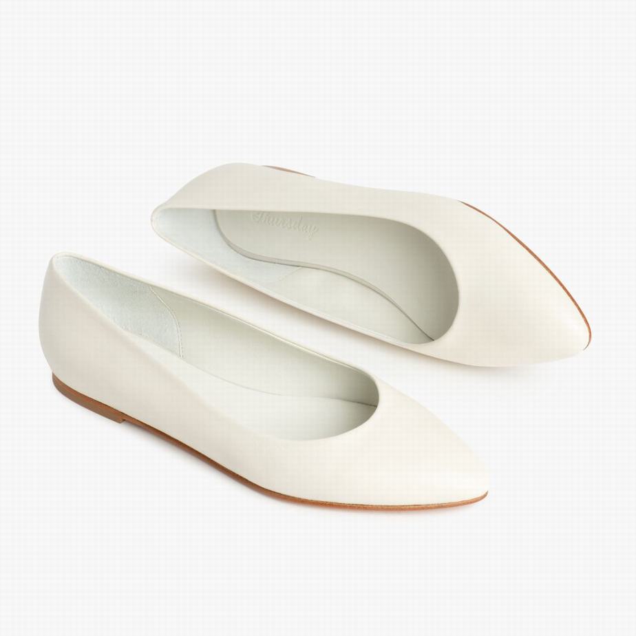 Thursday Boots Viva Women Ballet Flats White | DGJ3651WH