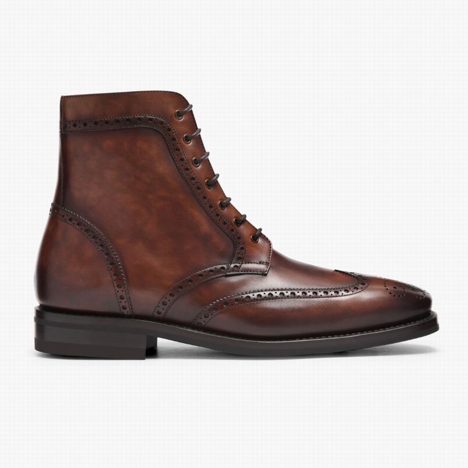 Thursday Boots Wingtip Men Lace Up Boots Chocolate | QPA643AB