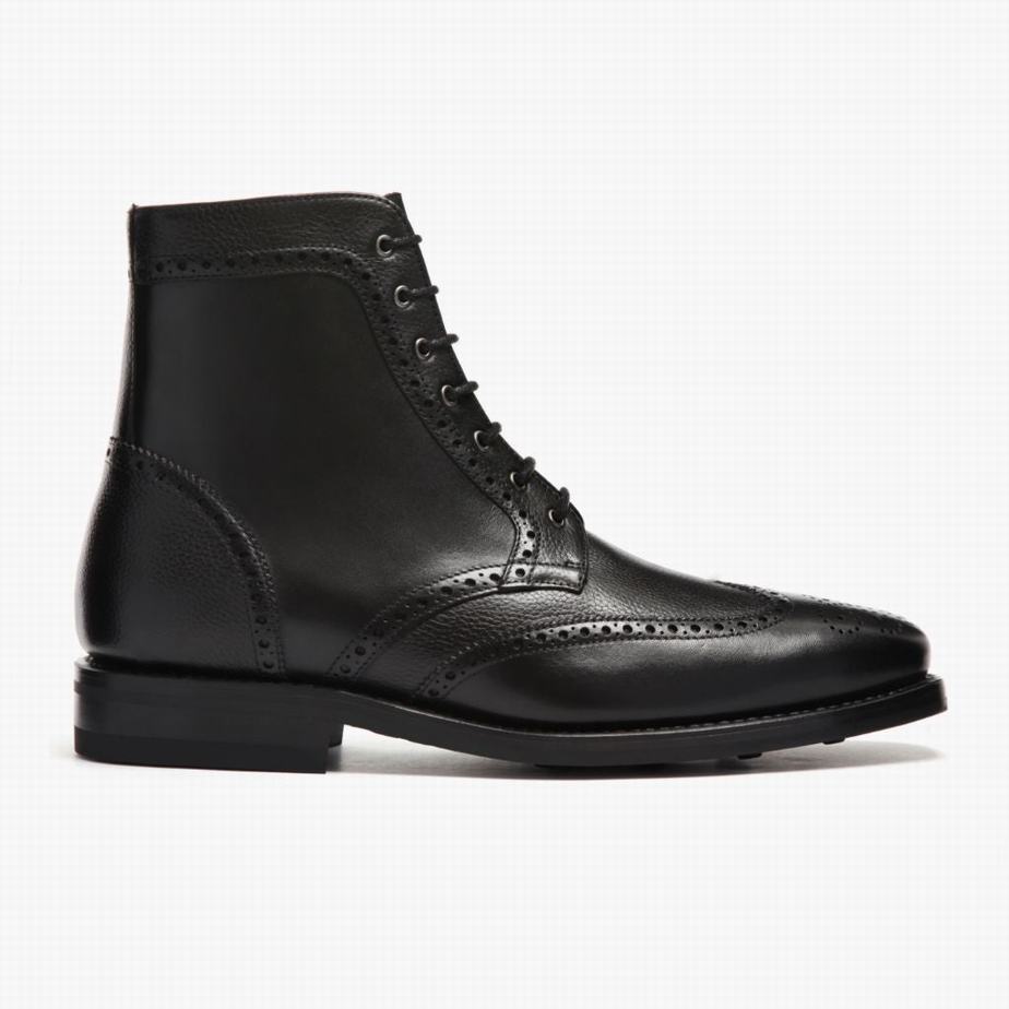 Thursday Boots Wingtip Men Lace Up Boots Black | HYI878GF