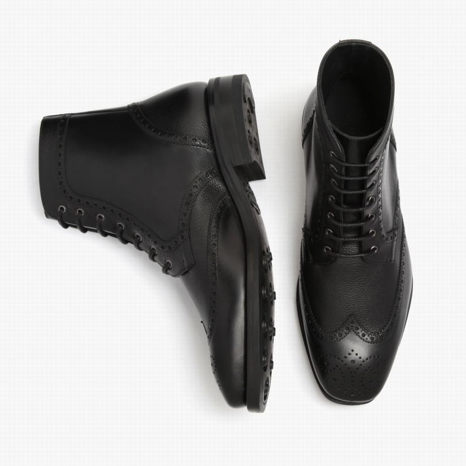 Thursday Boots Wingtip Men Lace Up Boots Black | HYI878GF