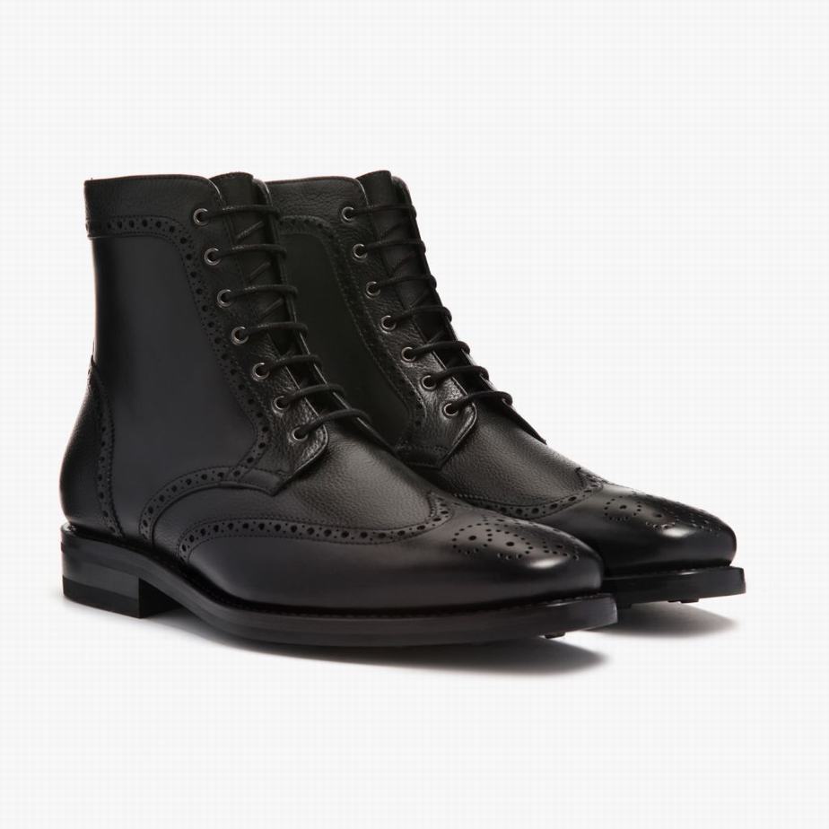 Thursday Boots Wingtip Men Lace Up Boots Black | HYI878GF